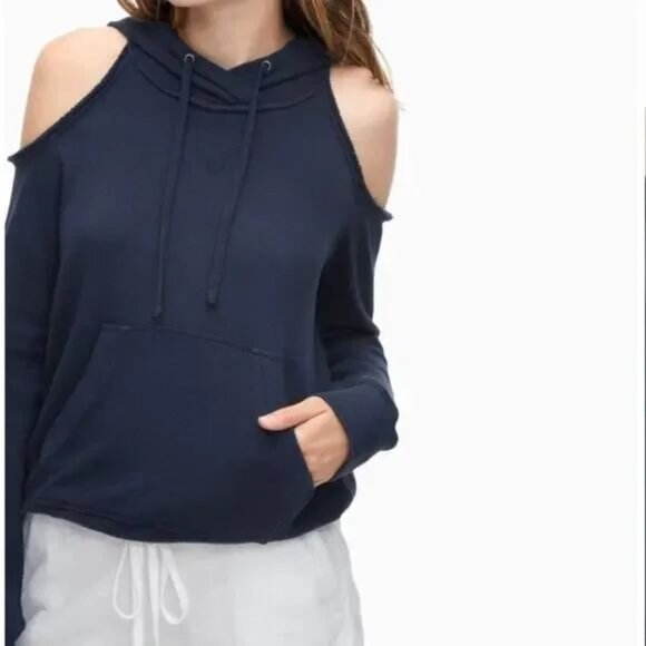Splendid Soft Cotton Cold Shoulder Hoodie NWT - Picture 1 of 6